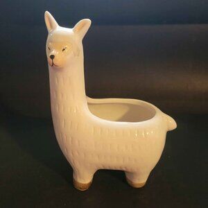 Llama Vase/Planter. Crafted From Glossy Ceramic. Medium-Sized Planter